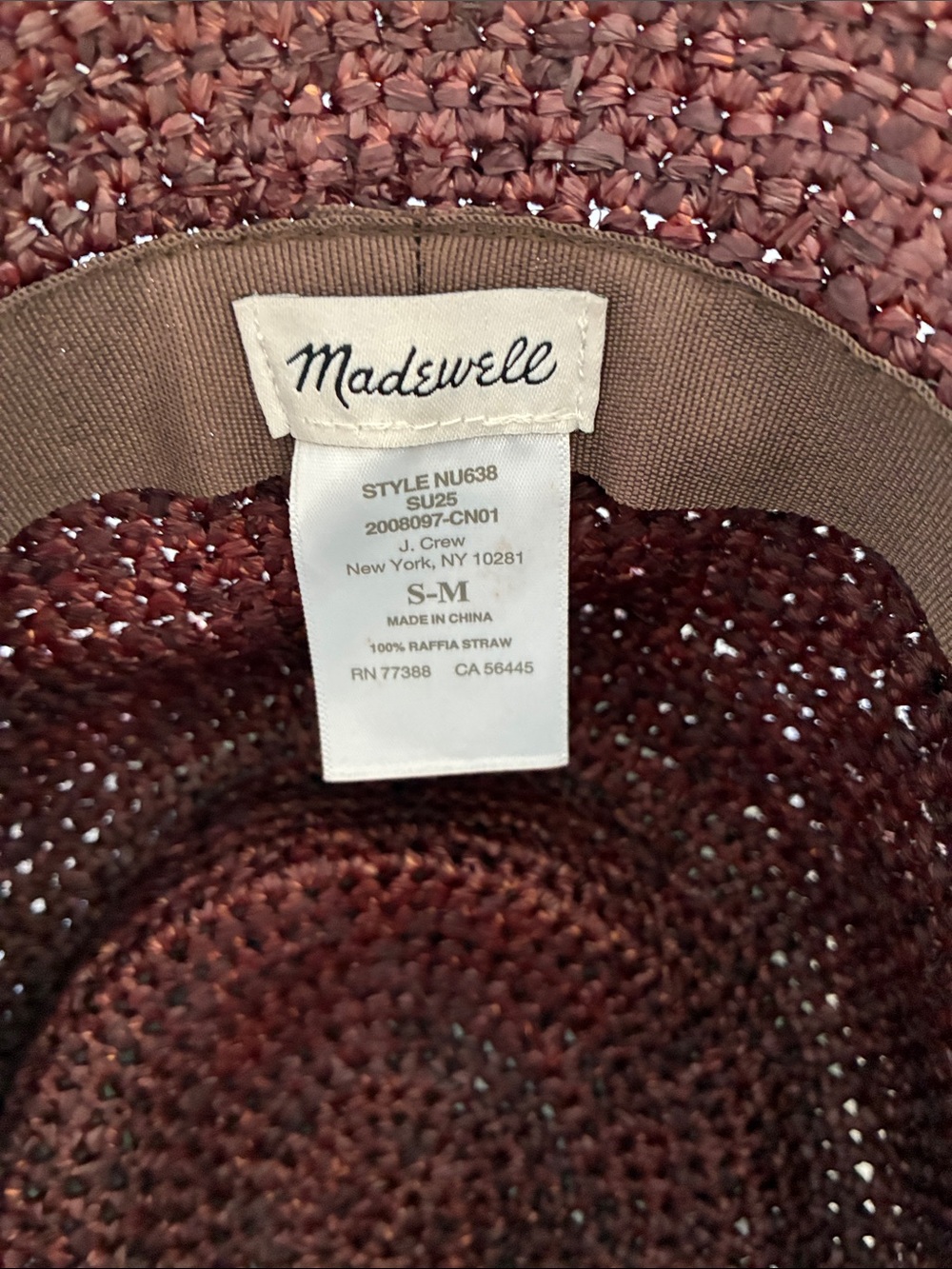Madewell Dark Brown Woven Bucket Hat - Picture 2 of 4